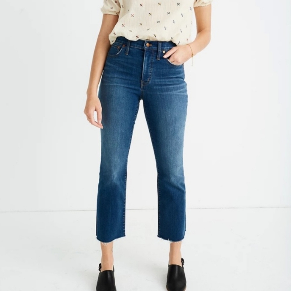 Madewell Cali Demi Boot Jeans in Preston Wash: Raw-Hem